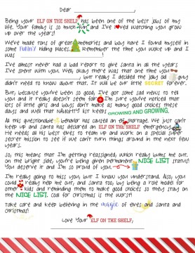 An Elf on the Shelf Break-Up Letter