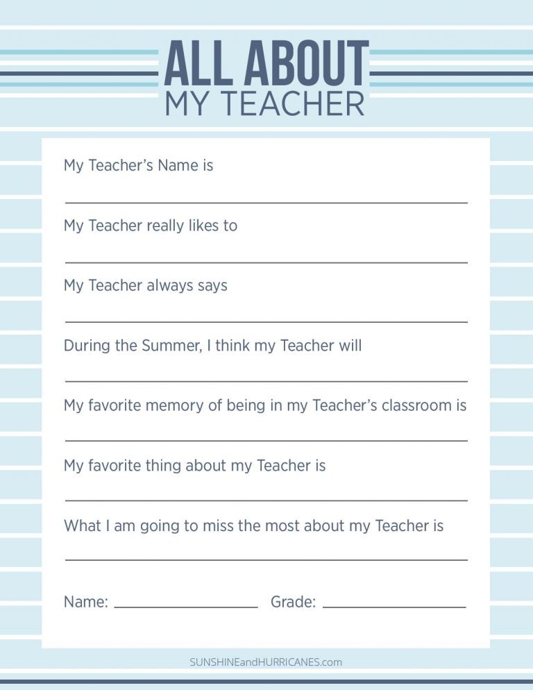 Tons of Teacher Appreciation Printables To Make Her Smile