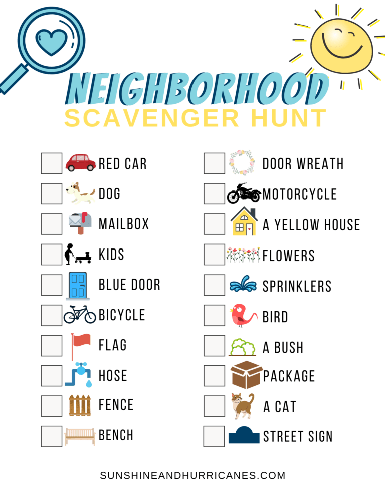 Printable Scavenger Hunt For Kids Set